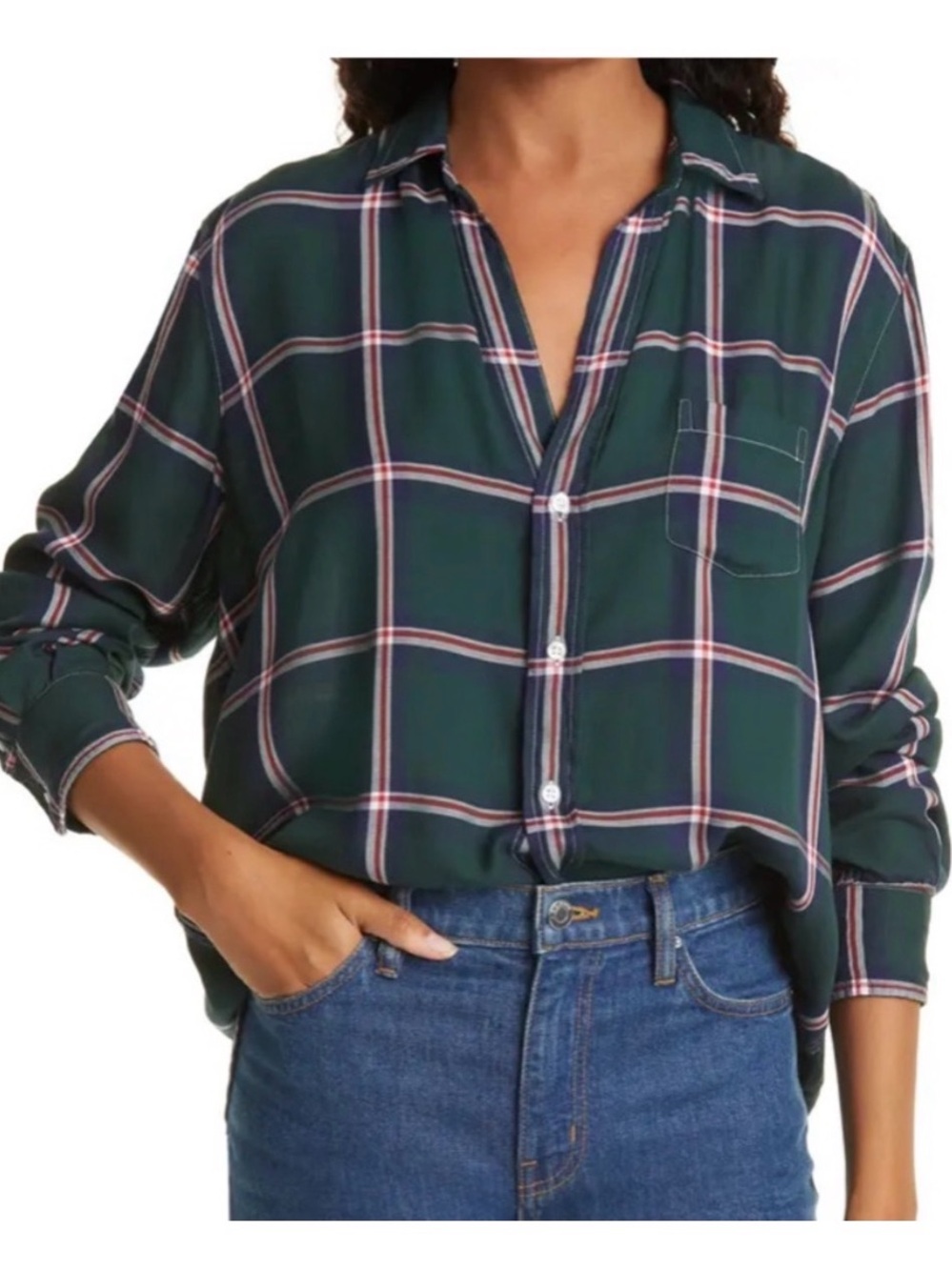 Frank & Eileen Eileen Plaid Modal Button Down Shirt Medium